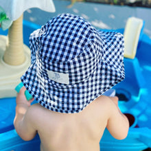 Load image into Gallery viewer, Sun Hat - Navy Gingham
