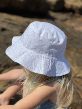 Load image into Gallery viewer, Sun Hat - Confetti Dot, Grey and White
