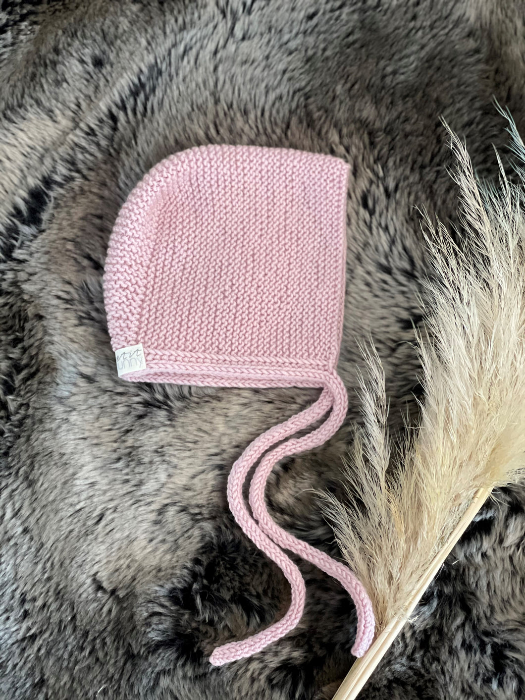 Knitted Bonnet- Marshmellow pink