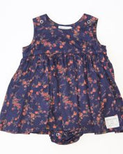 Load image into Gallery viewer, Harlyn Liberty Print Frill Romper - Navy / Red Floral Dress
